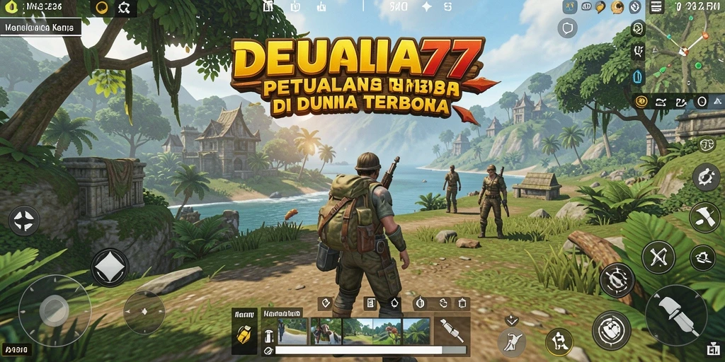 Tampilan gameplay DUNIA77 yang menakjubkan di dunia terbuka.