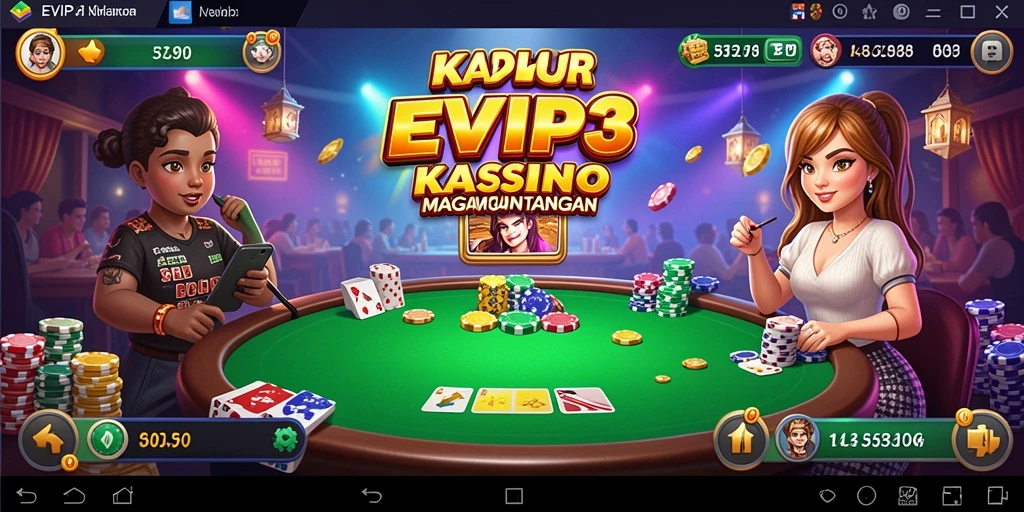 Tampilan gameplay seru di EVIP3 dengan berbagai permainan Kasino.