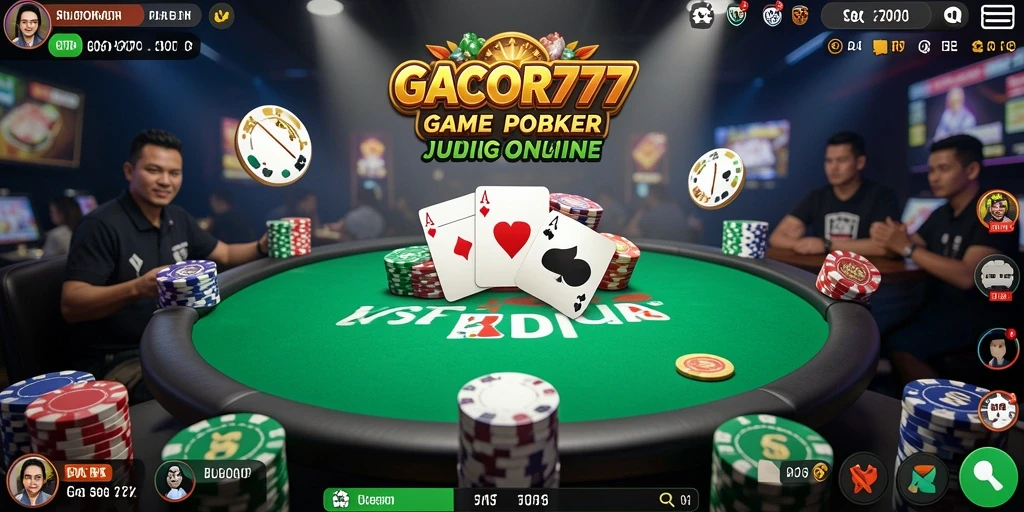 Tampilan atraktif dari gameplay Poker di GACOR777.