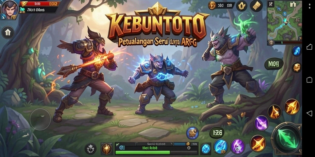 Tampilan seru dari gameplay KEBUNTOTO yang menantang.