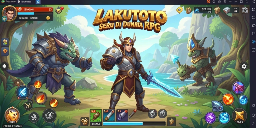 Tangkapan layar <strong>LAKUTOTO</strong> memperlihatkan aksi pertarungan seru dalam permainan RPG.