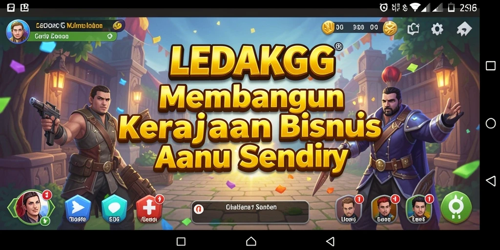 Tampilan gameplay <strong>LEDAKGG</strong> yang menarik dengan banyak pilihan bisnis.