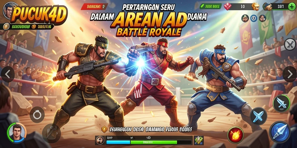 Screenshot yang menggambarkan aksi seru dalam pertarungan Battle Royale.