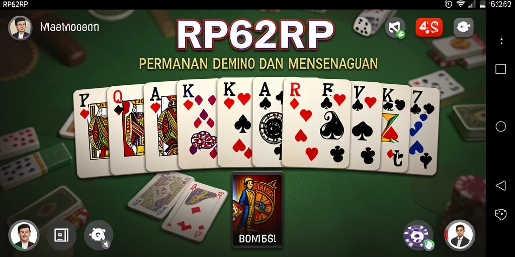Tampilan gameplay seru dari RP62RP yang menghadirkan kesenangan bermain Domino.