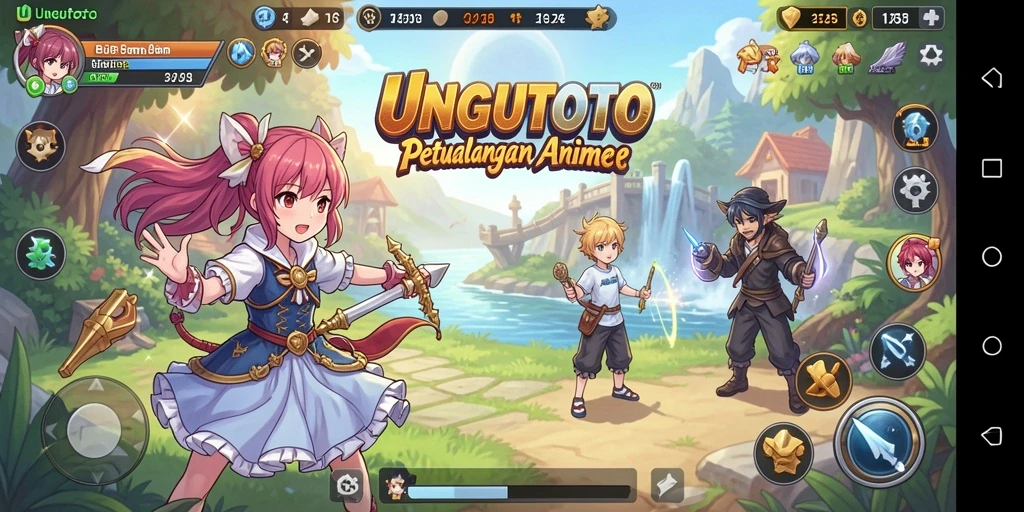 Tampilan menarik gameplay UNGUTOTO di dunia Anime.